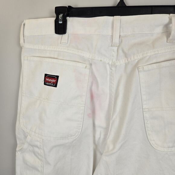 Thrashed White Painter Pant Jeans 36x32 Washed Red Dye Distressed Grunge Punk - Picture 7 of 8